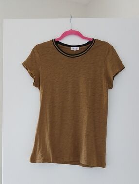 Goldie Short-Sleeve Crewneck Tee with  Gold And Black Trim Nwot M